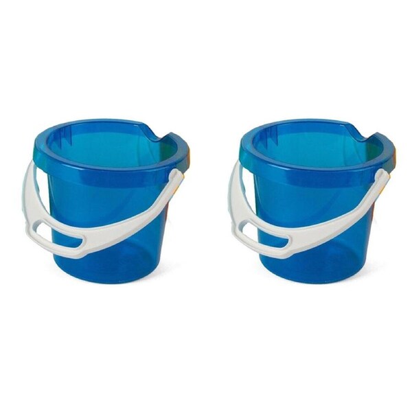 2PK Dantoy Classic Transparent 1.2L Bucket w/ Lip Sandpit Toys Kids Assorted 2y+