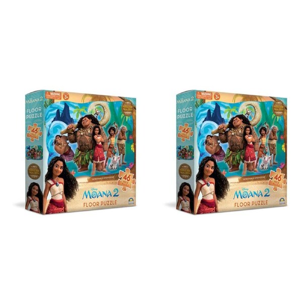 2x 46pc Disney Moana 2 Floor Jigsaw Puzzle Educational Toy 74x50cm Kids 8y+