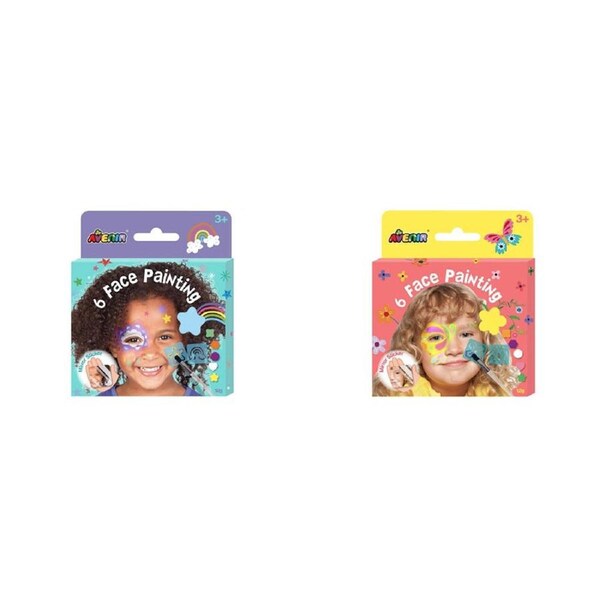 2pc Avenir Face Painting Butterfly and Rainbow Art & Craft Kids Toy Set 3y+