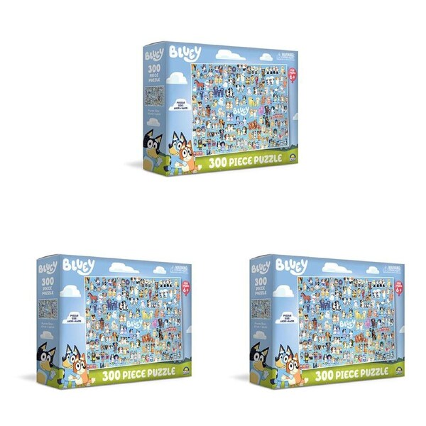 3x 300pc Bluey Jigsaw Puzzle Kids/Children Interactive Play Educational Toy 3y+
