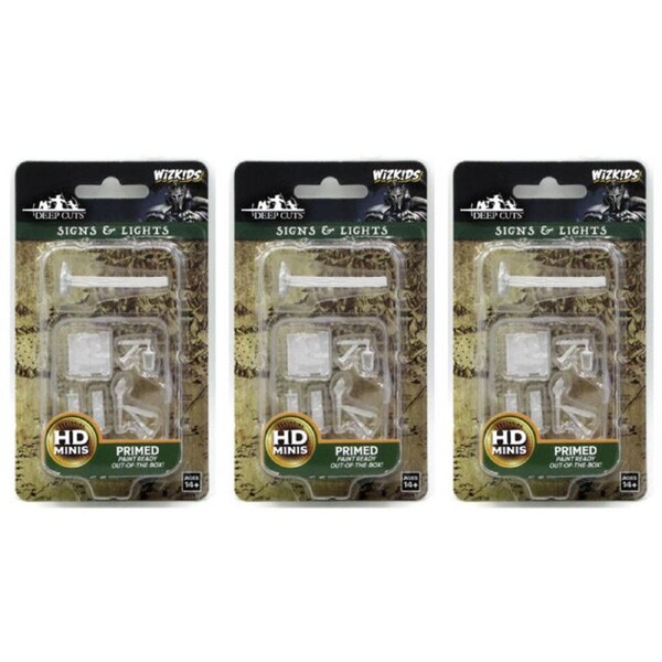Wizkids Deep Cuts Unpainted Miniatures Signs & Lights RPG Scenery Figure 14+