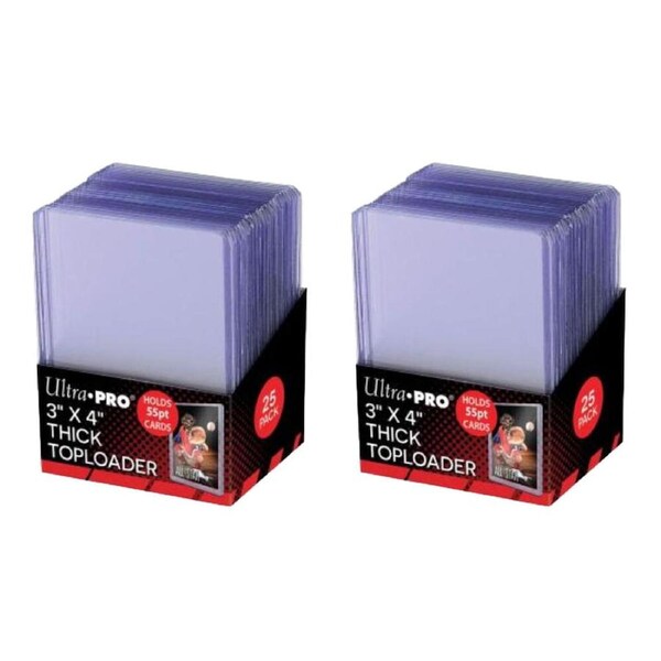 2x 25pc Ultra Pro Top Loader 55pt TCG/CCG Trading Card Protector Sleeve Case