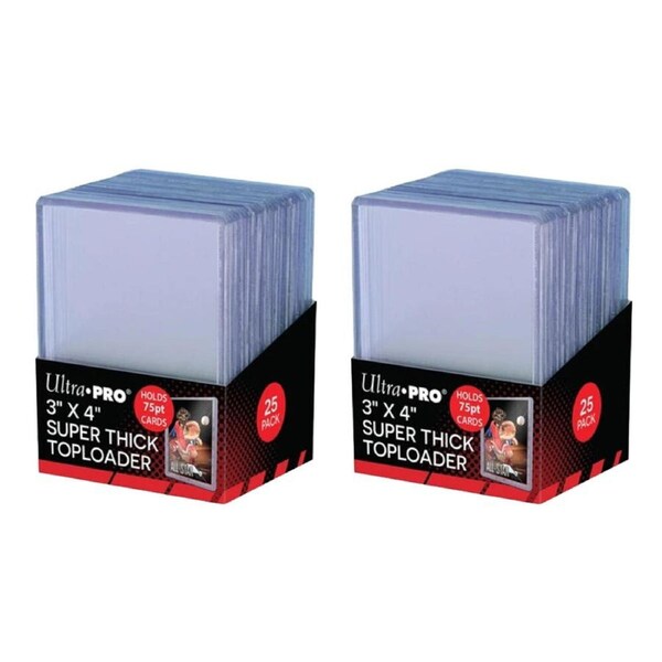 2x 25pc Ultra Pro Top Loader 75pt TCG/CCG Trading Card Protector Sleeve Case Set