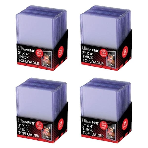 4x 25pc Ultra Pro Top Loader 55pt TCG/CCG Trading Card Protector Sleeve Case