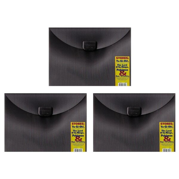 3PK Ultra Pro 9-Pocket TCG/CCG Trading Card Sleeve Album Organiser w/E-lock Grey