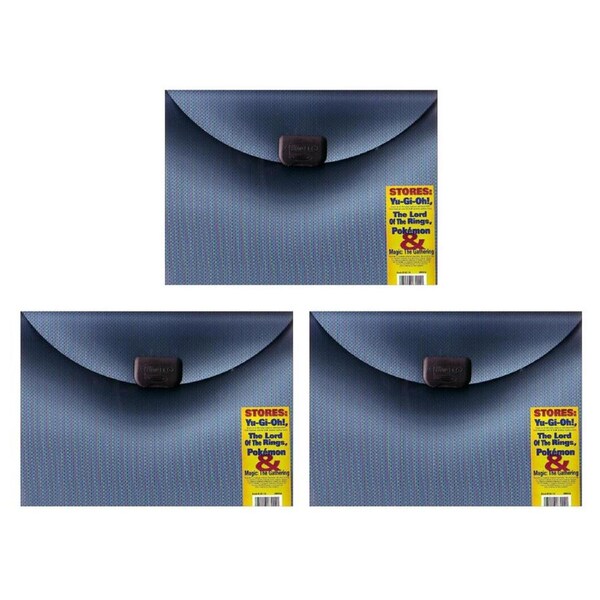 3PK Ultra Pro 9-Pocket TCG/CCG Trading Card Sleeve Album Organiser w/E-lock Blue