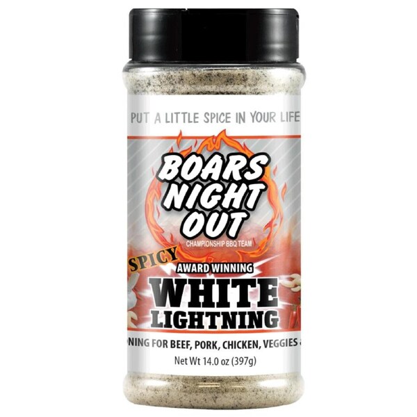 Boars Night Out Spicy White Lightning BBQ Rub Seasoning 14oz