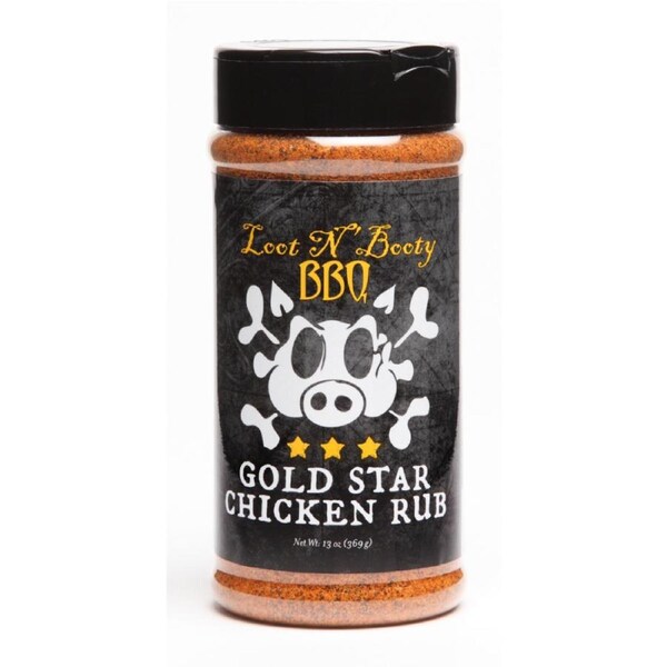 Loot N' Booty Gold Star Chicken BBQ Rub Seasoning 13oz