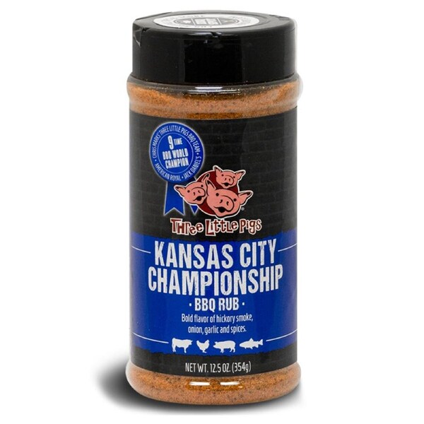 Three Little Pigs Kansas City Championship BBQ Rub 12.5oz - Premium Sweet Savoury Rub for Ribs, Pork, Chicken & Homestyle BBQ