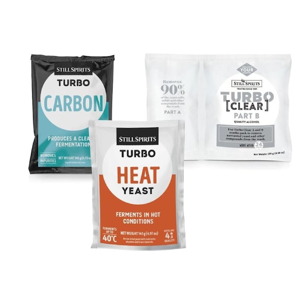 Heat Turbo Yeast, Clear & Carbon Pro Kit Spirit Distilling Brewing