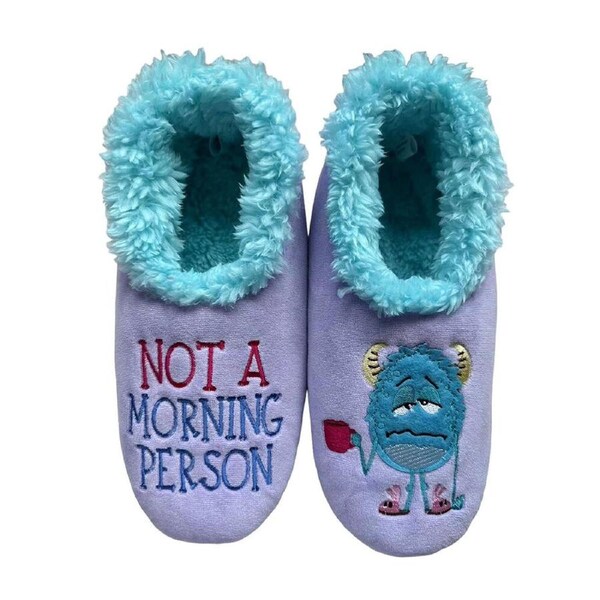 Slumbies Pairables Women's Extra Large - Not A Morning Person Winter Slippers, Sunbird SLUPNM04