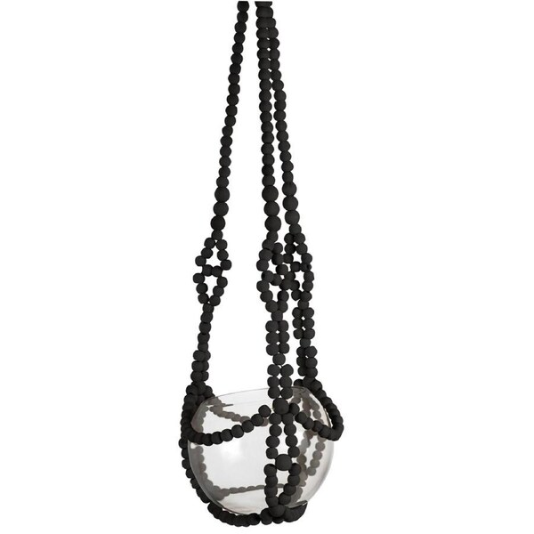 Maine & Crawford Belle 65cm Bead Plant Hanger Flower Planter Home Decor Charcoal
