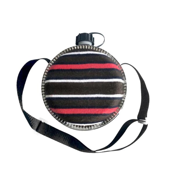 Wildtrak 2-Quart Canteen Flask Travel Water Container w/ Shoulder Strap Black