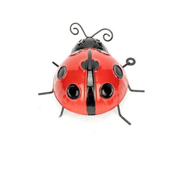 Garden 14cm Metal Ladybug Outdoor Ornament/Sculpture Yard Patio Decor Large Red