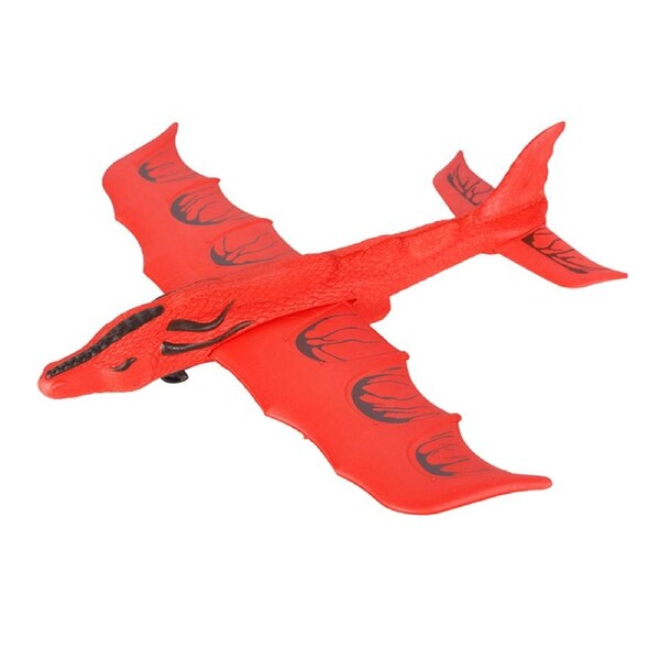 Toylife 19x20cm Fly Upto 20-30M Dragon Launcher Glider Toy Outdoor Kids 6+ Red