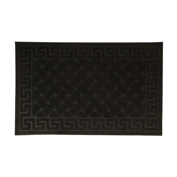 Maine & Crawford 75x45cm Rubber Pin Mat Entrance Door Rug Home Carpet Black