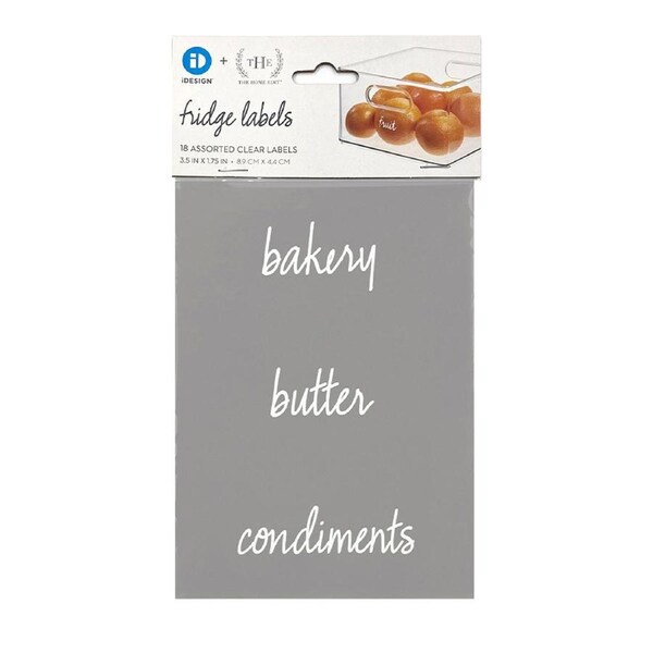 18pc iDesign The Home Edit Refrigerator/Fridge Food/Drink Labels Clear Assorted