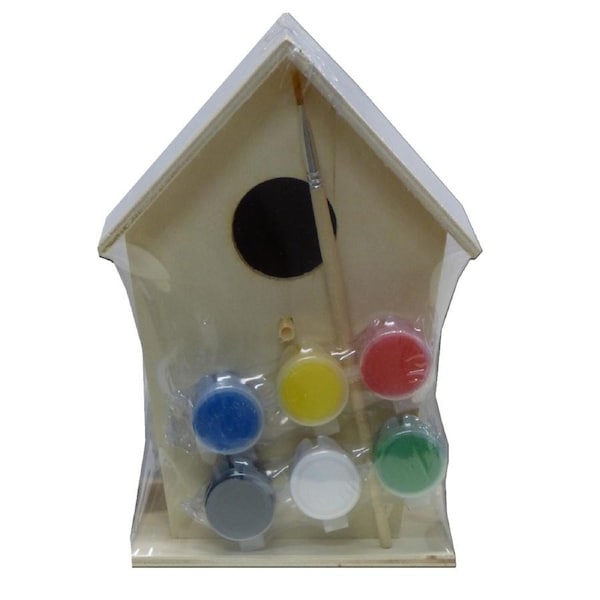 Crafty Kits Wooden DIY Birdhouse Paint Kit Kids/Children Art/Craft Home Decor