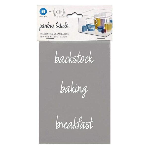 18pc iDesign The Home Edit Pantry/Dry Goods Organiser Labels Set Clear Assorted
