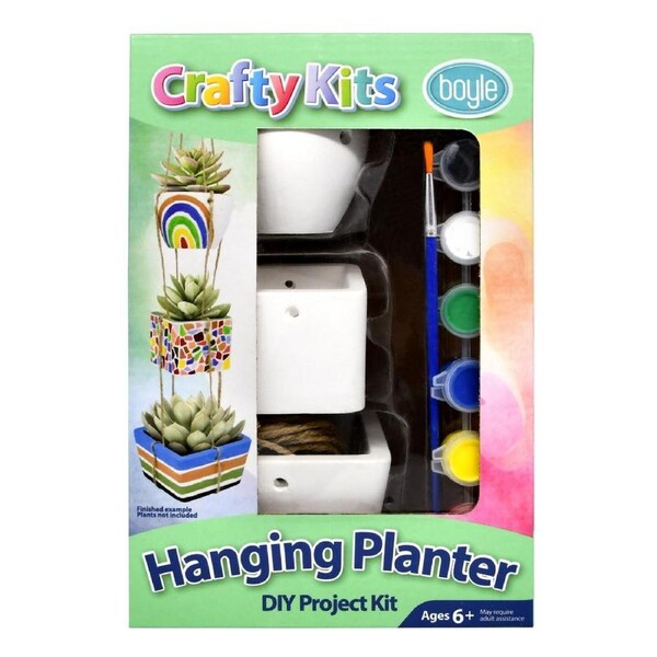 Crafty Kits Paint Your Own Hanging Planter Pots Paint Set DIY Art/Craft Kids 6y+