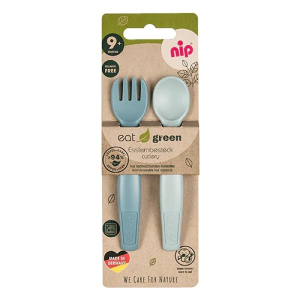 2pc Nip Baby/Infant Eat Green Cutlery/Utensil Tableware Feeding Set Blue 9m+