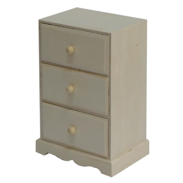 Boyle Craftwood 12x19cm Storage Chest Wooden Organiser/3 Drawers Craft Activity