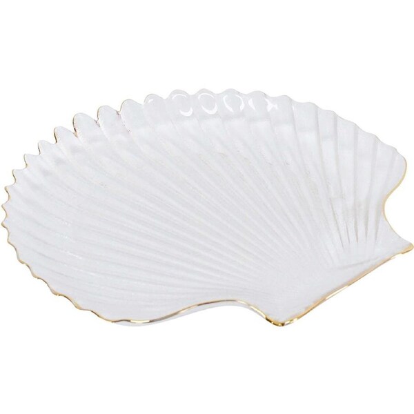 LVD Scallop Shell Plate Decorative Display Indoor Home Kitchen Decor 14x1.5cm