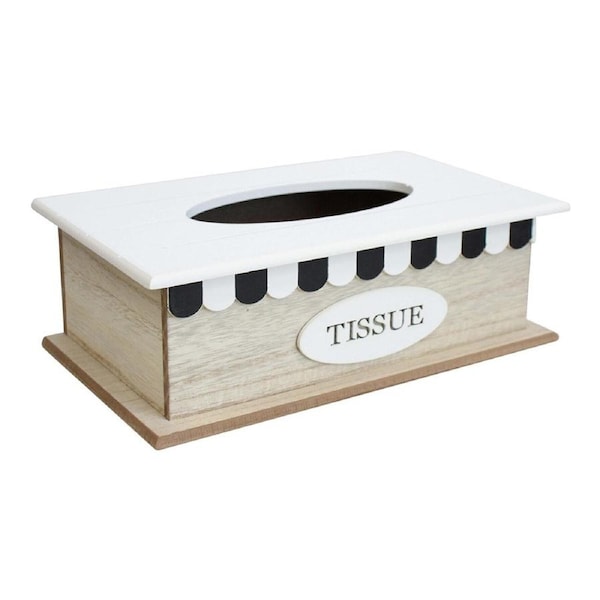 Cafe 27cm MDF Tissue Box Home/Kitchen Napkin Storage Dispenser Rectangle Natural