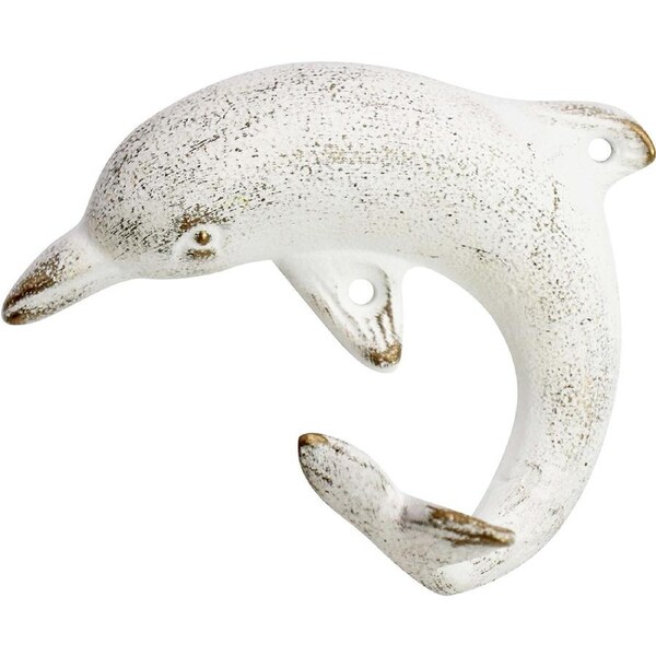 LVD Dolphin Hook White Decorative Wall Hangers Home Organisation 10x12cm