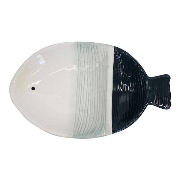 Fish Ceramic 27.5x16cm Snack Food Serving Plate Decorative Dish Tableware Large