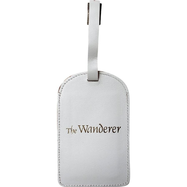 Leather 20cm Bag Tag Wander Travel Baggage Luggage Suitcase Label Accessory WHT