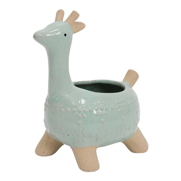 Jaz Giraffe Ceramic 16cm Planter Home/Garden Decorative Plant Pot Aqua/Beige