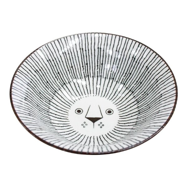 Ceramic 17.5cm Leo Lion Bowl Round Serving Soup Dish Dinnerware Large White