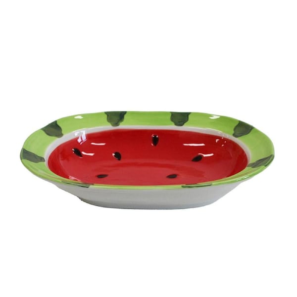 Watermelon Ceramic 24cm Plate Snack Food Serving Dish Large Tabletop Home Decor