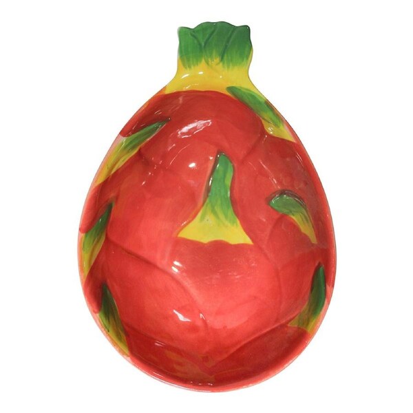 Ceramic 20cm Bowl Dragonfruit Food Salad/Fruit Oval Dish Serving Dinnerware Red