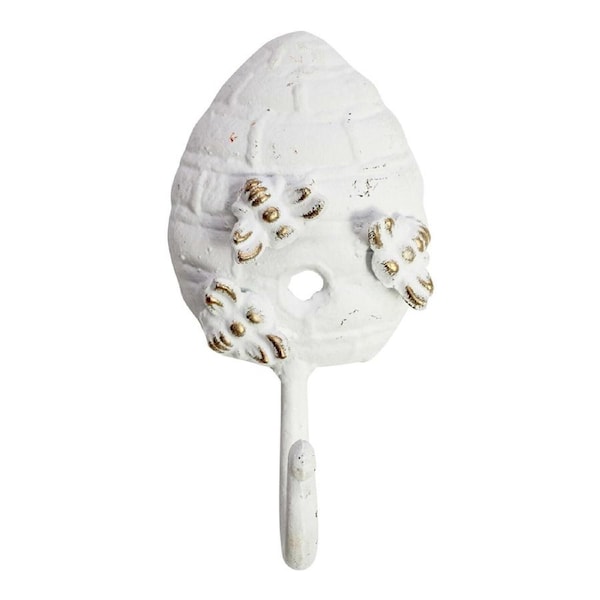 Metal 15.5cm Bee Hive Hook Wall Hanger Storage Organiser Home/Room Decor White