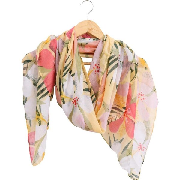 LVD Polyester Scarf Sarong Hibiscus Themed Stylish Womens Fashion 90x180cm