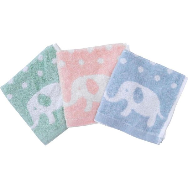 3pc LVD Cotton Face Washer Towel Set Absorbent Bath Towelette 25cm Elephant
