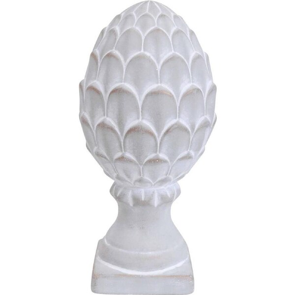 LVD Concrete Acorn Sculpture Medium Home/Garden Outdoor Decor 9.5x20cm White