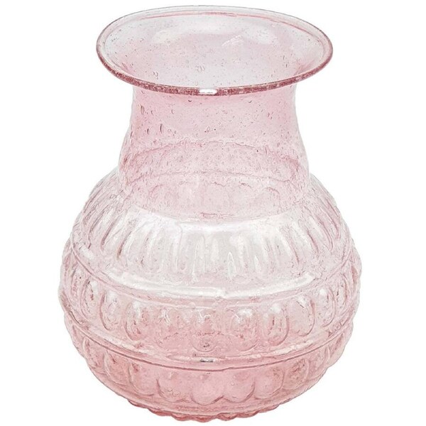 LVD Bud Vase Bubble Glass Home/Lounge Tabletop Boho Decor Small Pink Gum