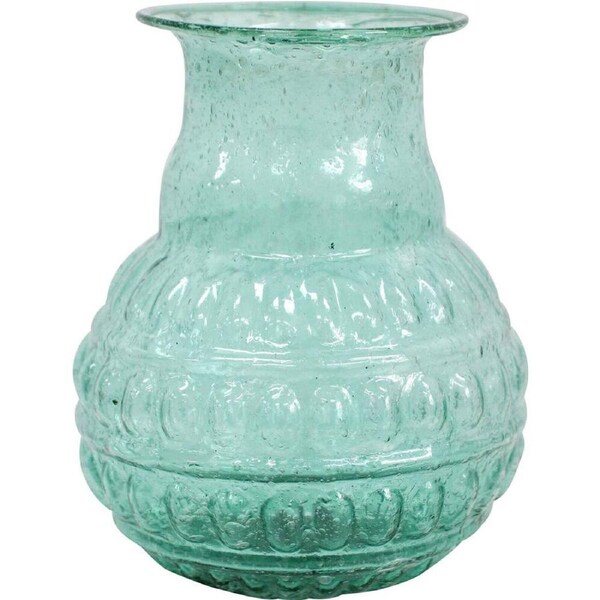 LVD Bud Vase Bubble Glass Home/Lounge Tabletop Boho Decor Small Green Velvet