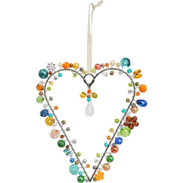 LVD Hanging Beaded Heart Clay Decorative Sculpture Ornament Home/Lounge Decor