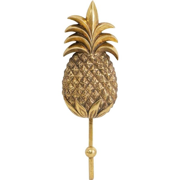 LVD Resin Pineapple Hook Gold Decorative Home Decor Organisation 6.5x21cm