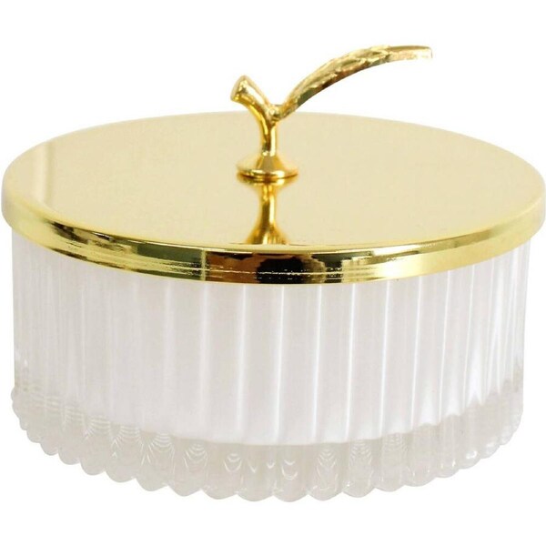 LVD Glass Trinket Box Storage Home Tabletop Decor Round 9.5cm Wilde Jungle