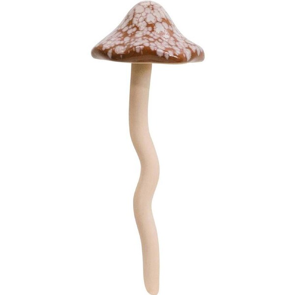 LVD Porcelain Jiggle Mushroom Sculpture Home/Office Decor 9.5x27cm Rust