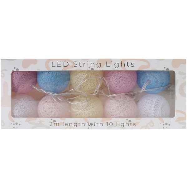 LVD LED 2m String 10 Lights Pastel Home/Nursery Decor Children/Baby Assorted