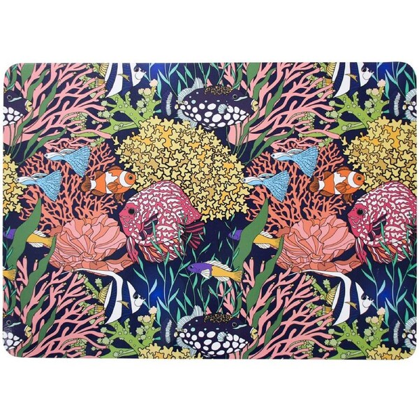 4pc LVD MDF/Cork Placemat Kitchen Dining Table Protector/Mat 30x21.5cm Reef