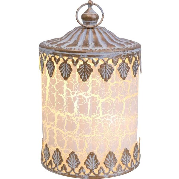 LVD Lantern LED Cannes Crackle Decorative Lighting Tabletop 13cm Home Decor