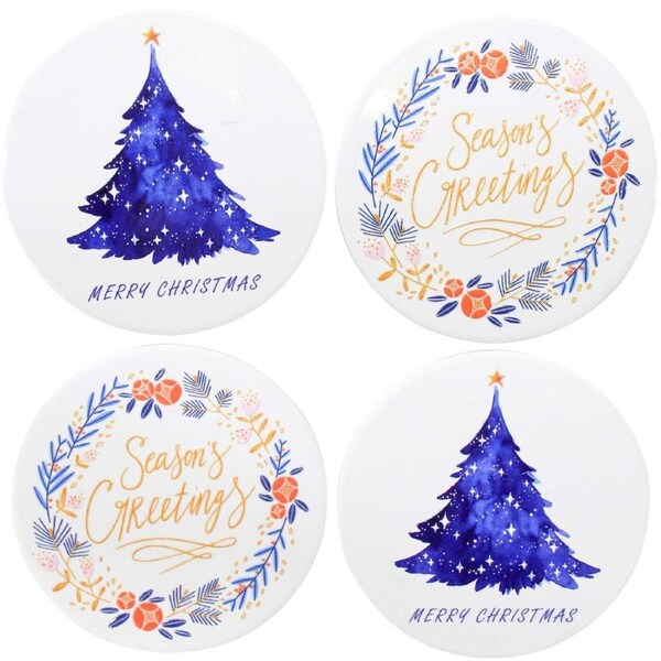 4pc LVD Seasons Greetings Coasters Home/Kitchen/Dining Table Decor 11x11cm