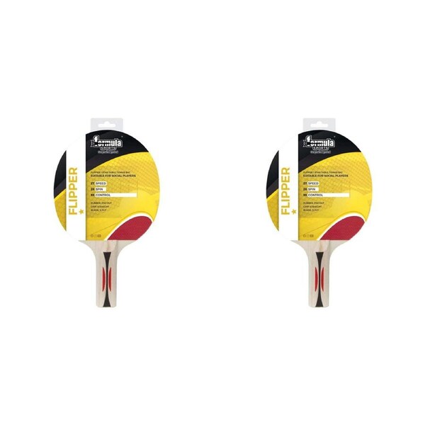 2x Formula Sports Flipper 1 Star Bat Ping Pong Racket Table Tennis Paddle Game